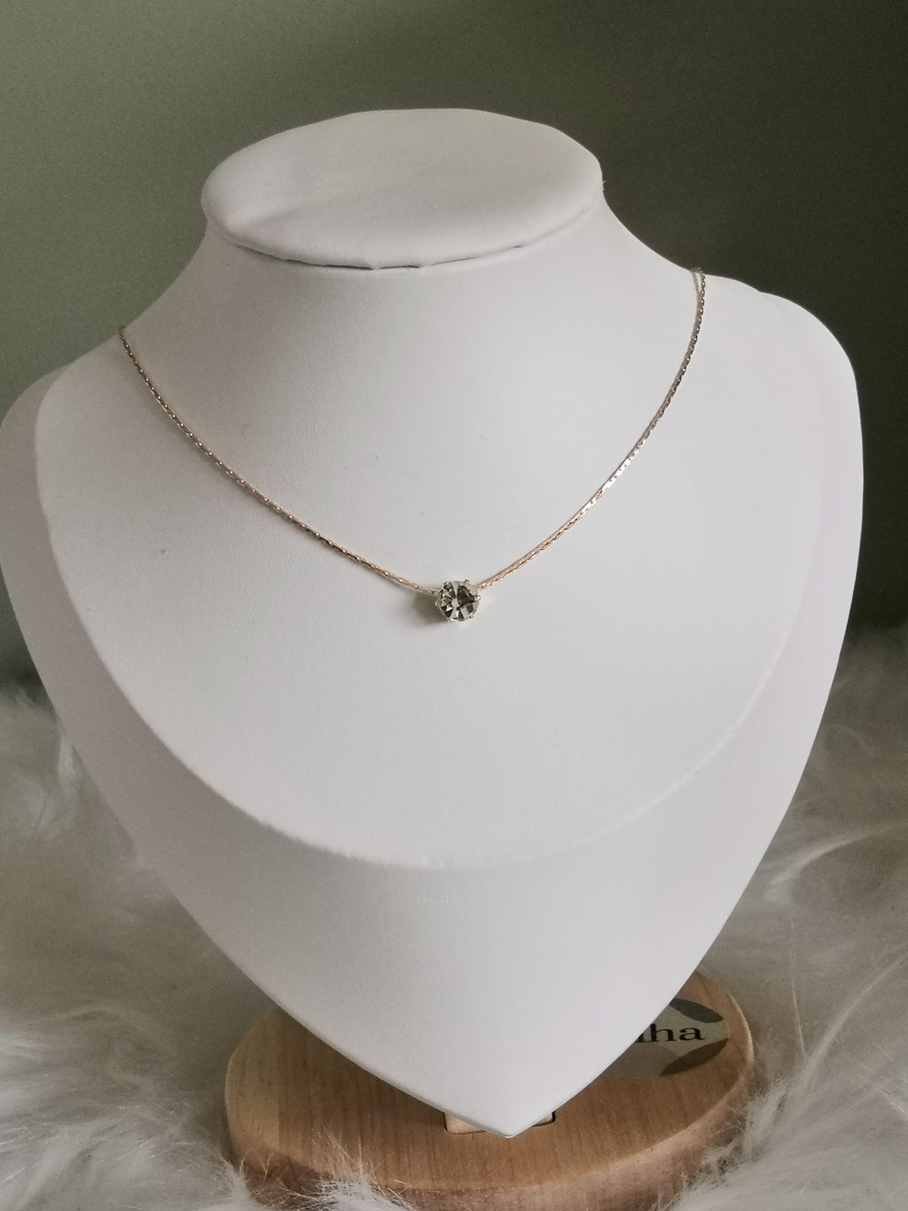 Collier Zirconium – Acier Inoxydable Doré (45 cm)