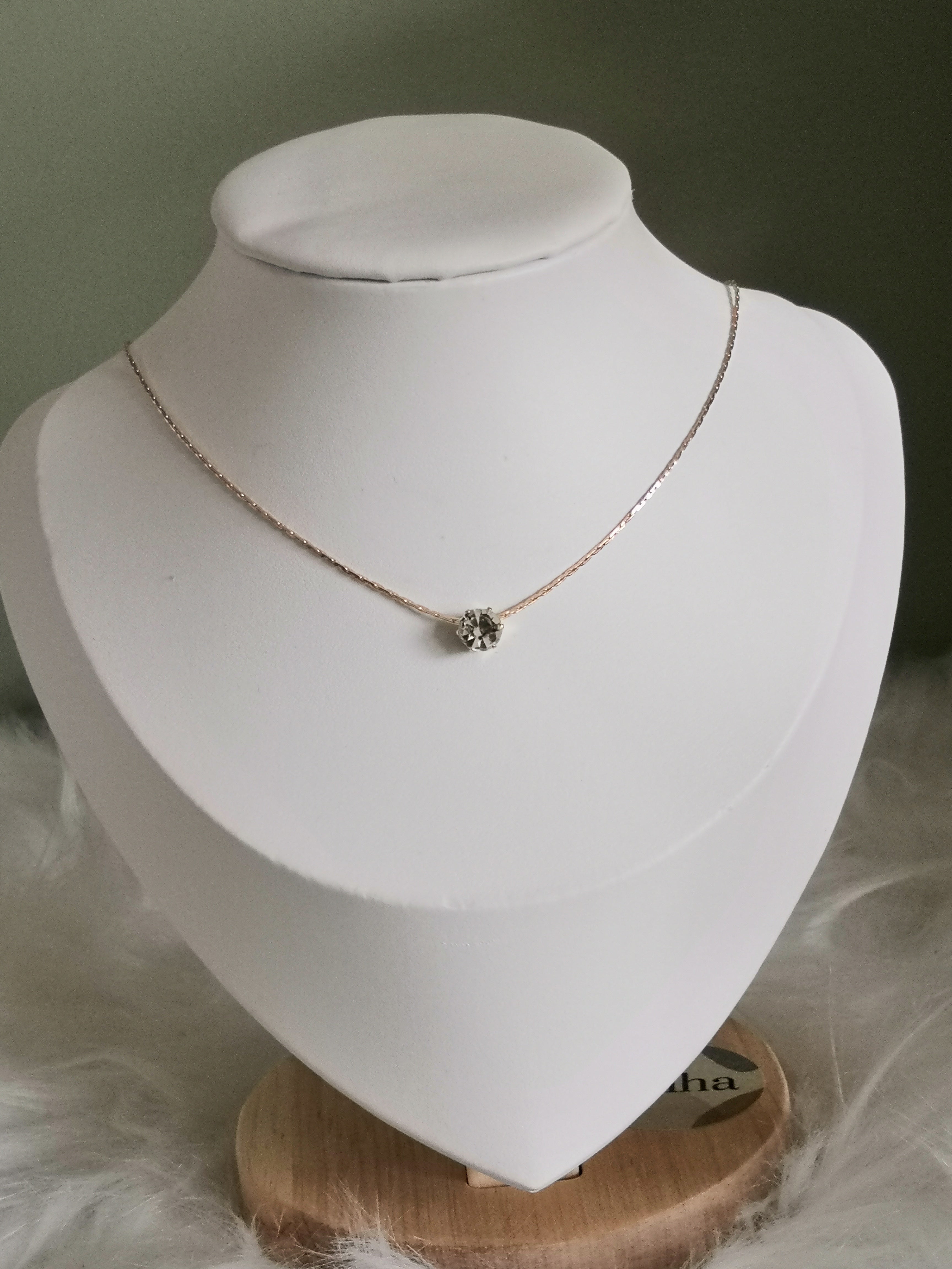 Collier Zirconium – Acier Inoxydable Doré (45 cm)