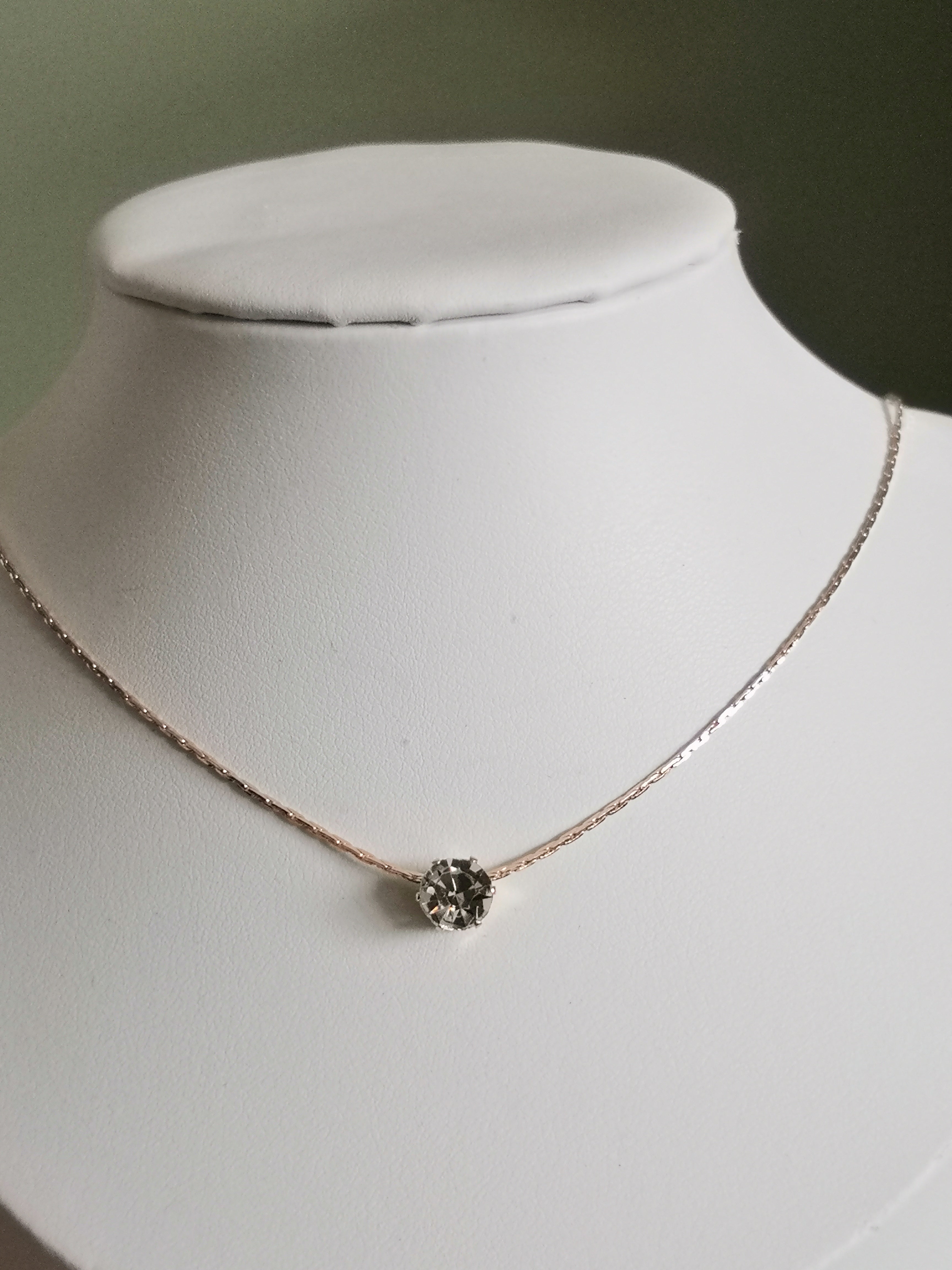 Collier Zirconium – Acier Inoxydable Doré (45 cm)