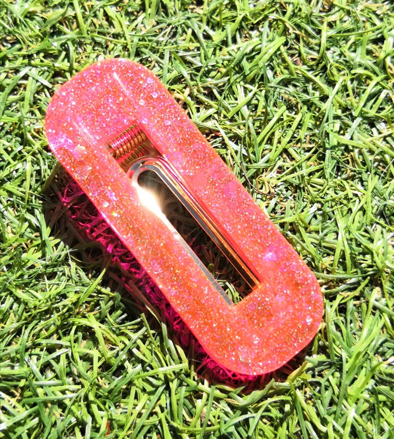 Pince à cheveux Rose à paillettes
