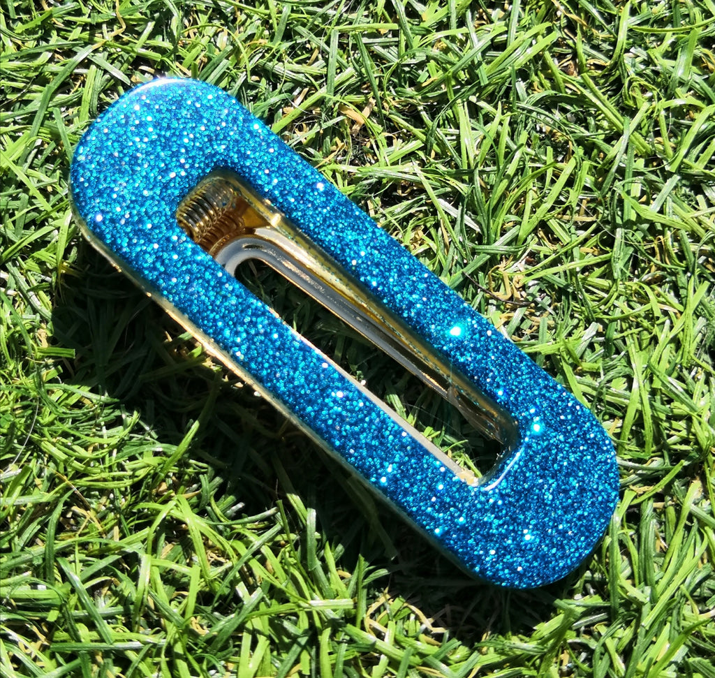Pince à cheveux Bleu à paillettes